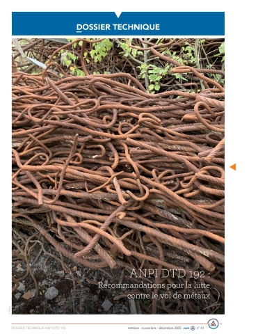 DTD 192 - Recommandations pour la lutte contre le vol de métaux