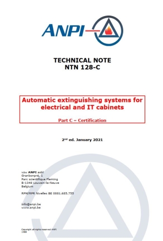 NTN 128-C Automatic extinguishing systems for electrical and IT cabinets : Part C