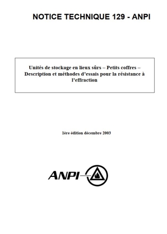 NTN 129 Coffres - résistance à l'effraction 