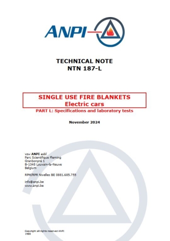 NTN 187-L Couvertures anti-feu à usage unique - Voitures (électriques)