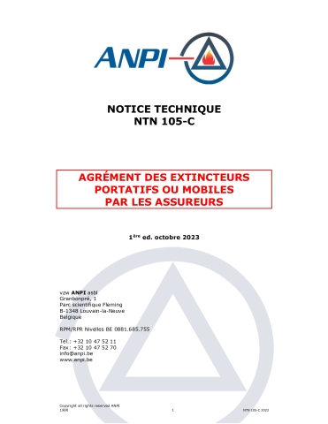 NTN 105-C Approval of extinguishers by insurers (F/N)