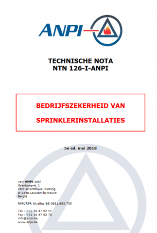 NTN 126-I Bedrijfszekerheid voor sprinklers : Deel I