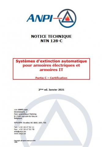NTN 128-C Systèmes d’extinction automatique pour armoires électriques et IT : Partie C