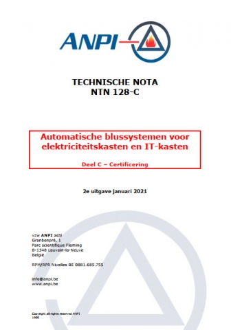NTN 128-C Automatische blussystemen voor elektriciteits- en IT-kasten : Deel C