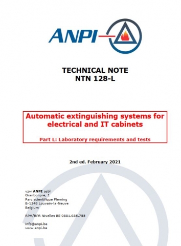 NTN 128-L Automatic extinguishing systems for electrical cabinets and IT cabinets Part L: Laboratory requirements and tests