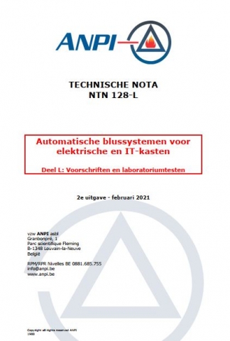 NTN 128-L Automatische blussystemen voor elektriciteitskasten en IT-kasten - Voorschriften en laboratoriumtesten