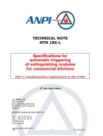 NTN 185- L Specifications for automatic triggering of extinguishing modules for commercial kitchens Part L: Complementary requirements to EN 17446