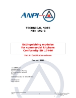 NTN 192-C Extinguishing modules for commercial kitchens - Conformity EN 17446 - Part C: Certification scheme